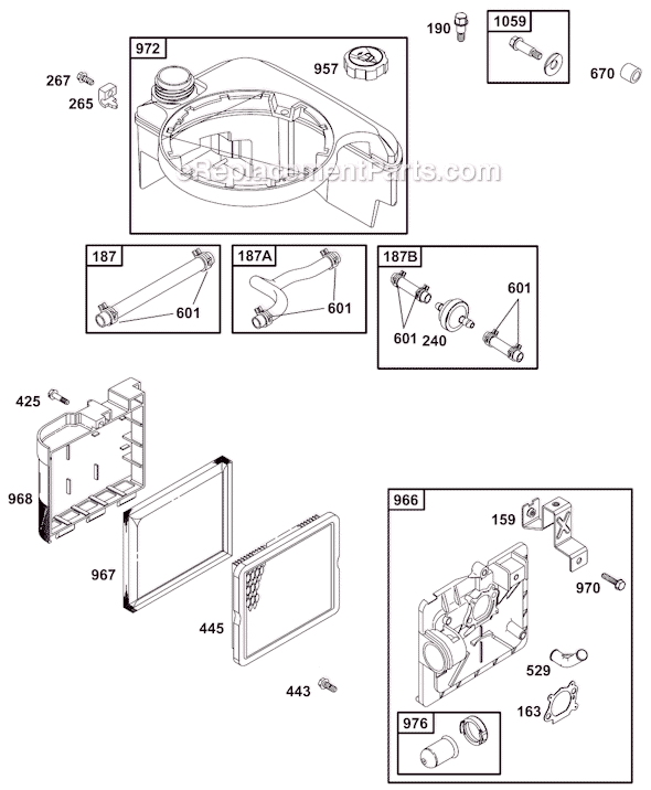 Page F Diagram and Parts List for 12C800SERIES  Briggs and Stratton Engine